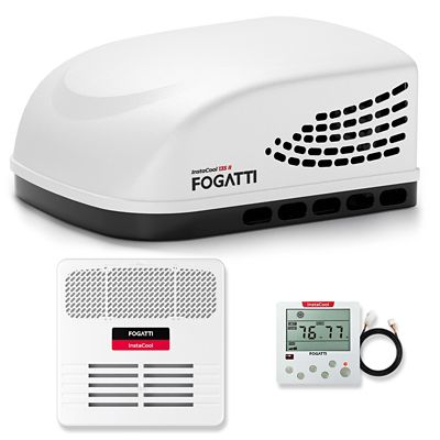 Fogatti InstaCool RV Rooftop Air Conditioner 13500 BTU with Ducted Air Distribution Box and Wired Controller 2 Year Warranty