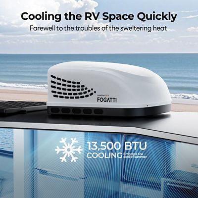 Image showing  InstaCool RV Rooftop Air Conditioner 13500 BTU with Ducted Air Distribution Box and Wired Controller 2 Year Warranty