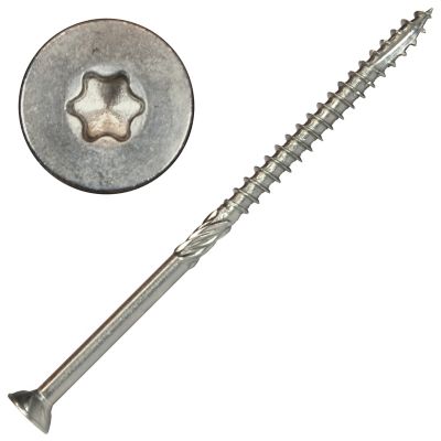 Screw Products 10 x 4in. Axis, 316 Stainless Steel Structural Wood Screws Star Drive, 47 Approx Count