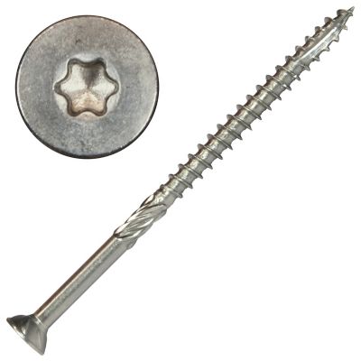 Screw Products 10 x 3-1/2in. Axis, 316 Stainless Steel Structural Wood Screws Star Drive, 51 Approx Count