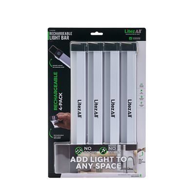 LitezAll Rechargeable Light Bar 4 pk.