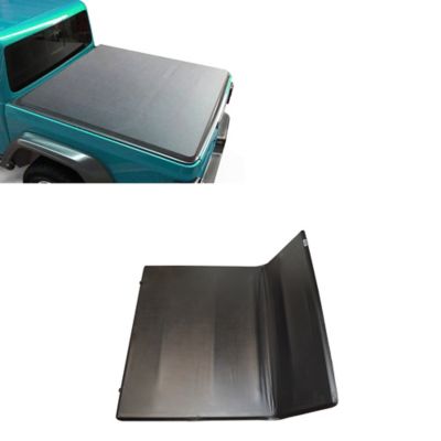 Black Horse Off Road Premier Soft Tonneau Cover TriFold Black Compatible with 2020-2025 Jeep Gladiator