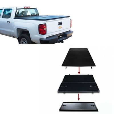 Black Horse Off Road Hard Tonneau Cover High Profile TriFold Black fits 19-26 GMC Sierra 1500 19-26 Chevrolet Silverado 1500