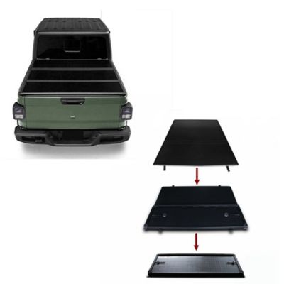 Black Horse Off Road Hard Tonneau Cover High Profile TriFold Black Compatible with 2020-2026 Jeep Gladiator