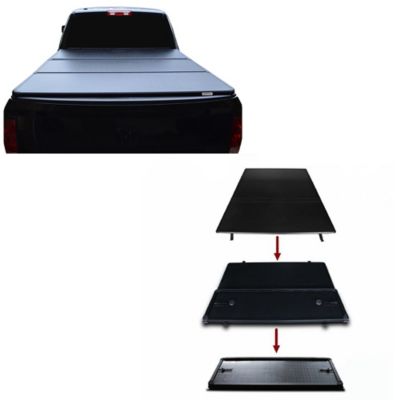 Black Horse Off Road Hard Tonneau Cover High Profile TriFold Black Compatible with 2016-2026 Toyota Tacoma