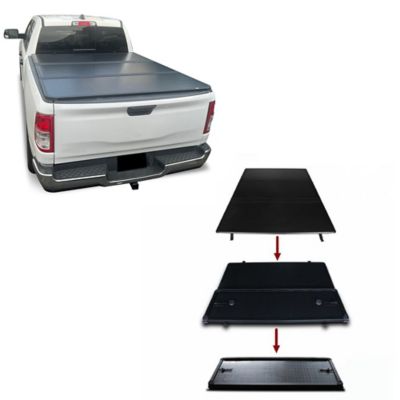 Black Horse Off Road Hard Tonneau Cover High Profile TriFold Black Compatible with 2015-2025 Ram 2500 2015-2025 Ram 3500