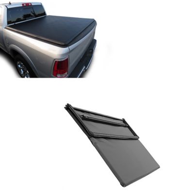 Black Horse Off Road Premier Soft Tonneau Cover TriFold Black fits 2019-2025 Ram 1500 Classic2009-2025 Ram 1500, excl. Rambox