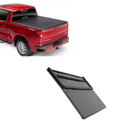 Black Horse Off Road Premier Soft Tonneau Cover TriFold Black fits 2019-2025 GMC Sierra 1500 2019-2025 Chevrolet Silverado 1500