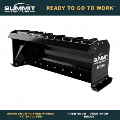 Summit Tractors 60 in. SSQA Snow Pusher with Drag Kit Included
