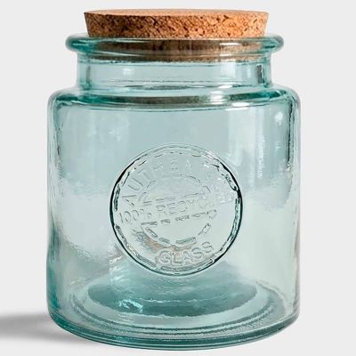Couronne Co. Authentic Recycled Glass Jar with Cork