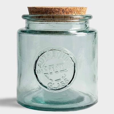 Couronne Co. Authentic Recycled Glass Jar with Cork