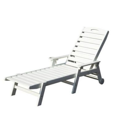 MM Modern Muse Patio HDPE Lounge Chair Outdoor, Outdoor Chaise Lounge with Reclining Backrest