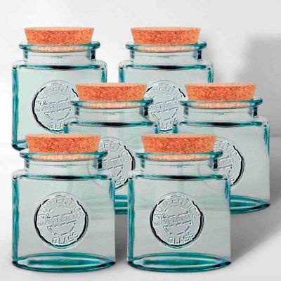 Couronne Co. Authentic Recycled Glass Jar with Cork, 6 pk