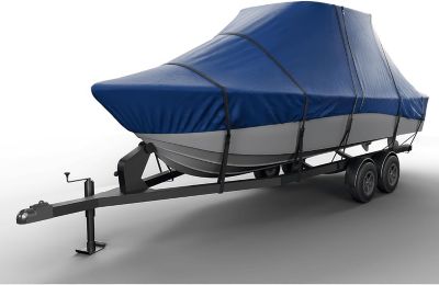 Seal Skin Covers Heavy Duty T-Top Boat Cover, Waterproof & UV Resistant, Blue Fit 32-34 ft. L x 120 in. W, beam