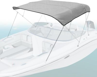 Seal Skin Covers Waterproof Bimini Top Replacement Cover, 4 Bow 8 ft. L 91 in.-96 in., Canvas Sun Shade without Frame, Gray