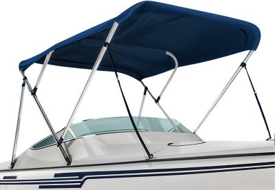 Seal Skin Covers 3 Bow Bimini Top for Boats, Waterproof Canopy Cover with Frame, 6 ft. L x 54 in. H x 97-103 in. W, Blue