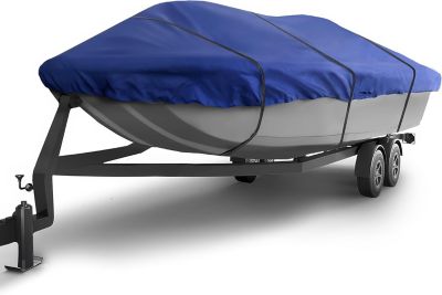 Seal Skin Covers Waterproof Deck Boat Cover, All Weather Protection, 24 ft.-25 ft. L x 102 in. Beam Width, Blue