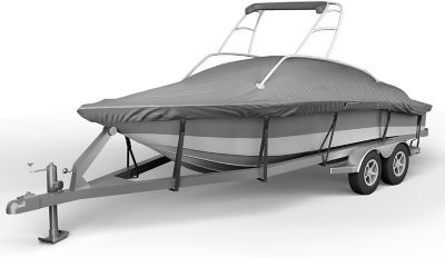 Seal Skin Covers Waterproof Tower Boat Cover,All-Weather Outdoor Protection Gray, upto 22 ft., 5 in. Beam Width 102 in.