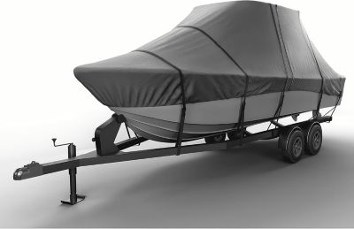 Seal Skin Covers Heavy Duty T-Top Boat Cover, Waterproof & UV Resistant, Gray Fit 32'-34'L x 120