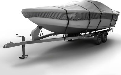 Seal Skin Covers Waterproof Walk Around Boat Cover, UV Resistant Gray, Fits up to 24 ft. 6 in. Long, with Beam width 104 in.