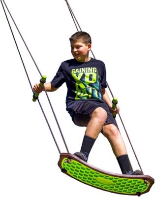 Swurfer Kick Stand Up Surfing Tree Swing Outdoor Swings for Kids, Includes 24 in. SwingBoard, UV Resistant Rope, & Handles