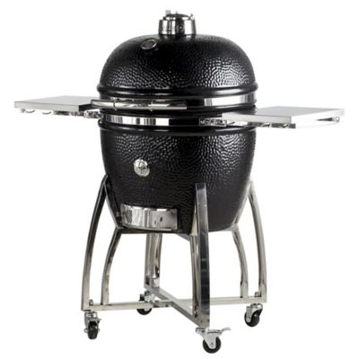 Saffire Grill & Smoker Saffire Platinum Kamado, XL Ceramic Grill and Smoker, Black