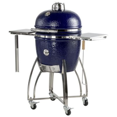 Saffire Grill & Smoker Saffire Platinum Kamado, Large Ceramic Grill and Smoker, Blue