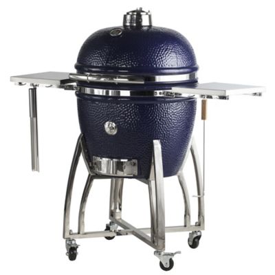 Saffire Grill & Smoker Saffire Platinum Kamado, XL Ceramic Grill and Smoker, Blue