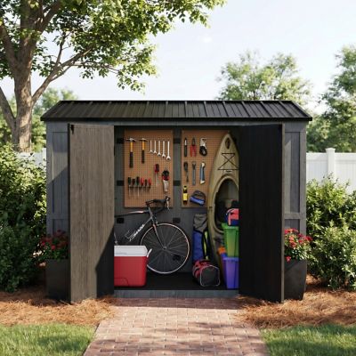 Veikous 8 x 4ft. Wood Shed Outdoor Storage Shed with Lockable Door and Vents
