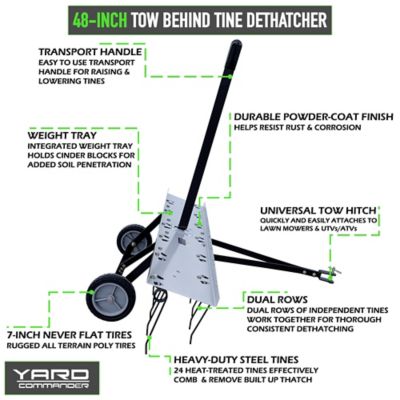 Image showing  Tow-Behind 48 in. Lawn Dethatcher with Transport Wheels