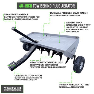 Image showing  Tow-Behind 48 in. Plug Aerator with Transport Wheels