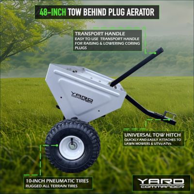 Image showing  Tow-Behind 48 in. Plug Aerator with Transport Wheels