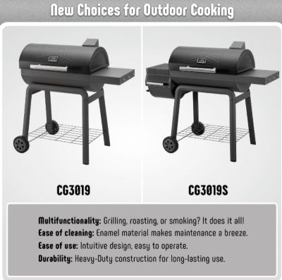 Image showing  30 in. Heavy Duty Charcoal BBQ Grill, 647 Sq.In Cooking Area Outdoor Grill with Side Table