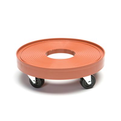 DeVault Enterprises 12 in. Rolling Plant Caddy with Drain Hole, Terra Cotta, 500 lb. Capacity