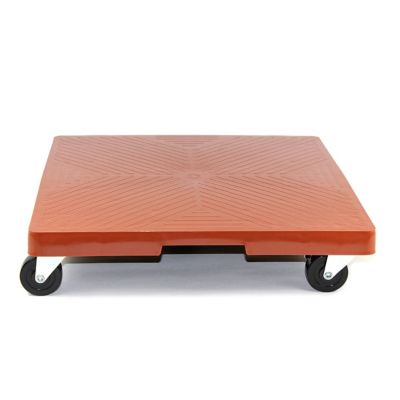 DeVault Enterprises 16 in. Square Rolling Plant Caddy with Wheels, Terracotta, 500 lb. Capacity