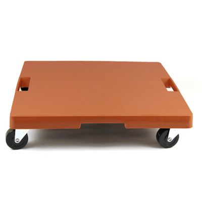 DeVault Enterprises 16 in. Square Rolling Plant Caddy with Handles, Terracotta, 500 lb. Capacity