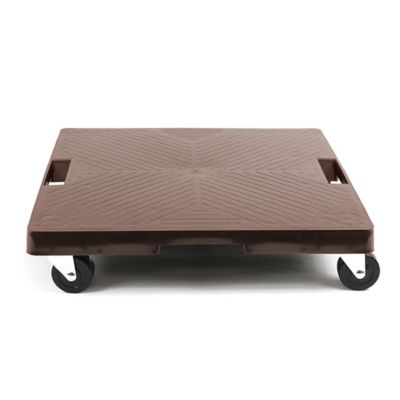 DeVault Enterprises 16 in. Square Rolling Plant Caddy with Handles, Espresso, 500 lb. Capacity