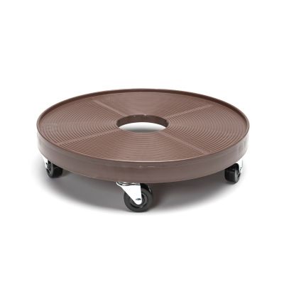 DeVault Enterprises 16 in. Rolling Plant Caddy with Drain Hole, Espresso, 500 lb. Capacity