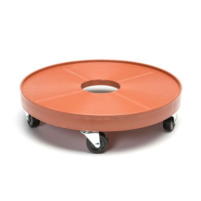 DeVault Enterprises 16 in. Rolling Plant Caddy with Drain Hole, Terra Cotta, 500 lb. Capacity