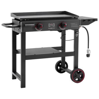 Feasto 28 in. 2-Burner Propane Gas Griddle with Cart, Black