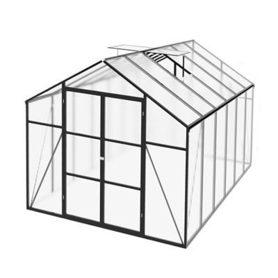 Upland 8 x 12 ft. Polycarbonate Walk-in Greenhouse, Raised Base