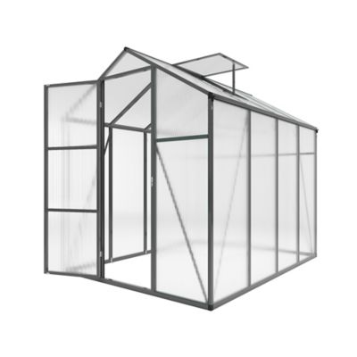 Upland 6 x 8ft. Polycarbonate Walk-in Greenhouse, Raised Base