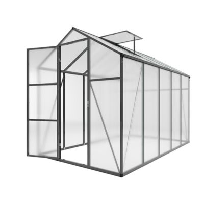 Upland 6 x 10 ft. Polycarbonate Walk-in Greenhouse, Raised Base