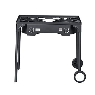 Upland 2 Burner 150,000 BTU Propane Camping Propane Gas Stove,with 2 Wheels & 20 PSI Regulator & Hose
