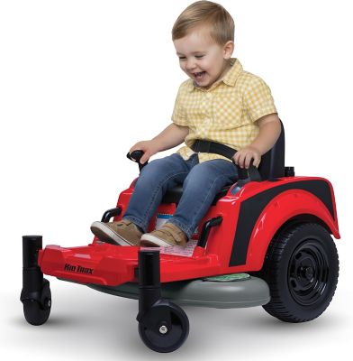 Kid Trax 12V Zero Turn Lawn Mower Jr. Ride on Toy, Riding Lawn Mower, Tractor Toy, Dual Handle, Twist and Turn, Speed to 2.5 MPH