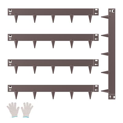 VEVOR Steel Landscape Edging 5 pk., 39 x 3in. Rust-Resistant Metal Landscape Edging, Bendable Garden Edging Border Brown