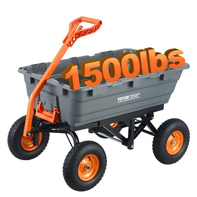 VEVOR Garden Cart, Durable Poly Dump Cart with 1500 lb. Load Capacity, 13 in. Wheels