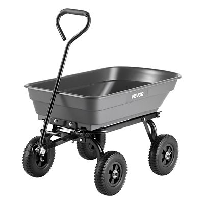 VEVOR 680 lb. Steel Garden Cart on Wheels, Heavy Duty Garden Wagon Cart Pullable
