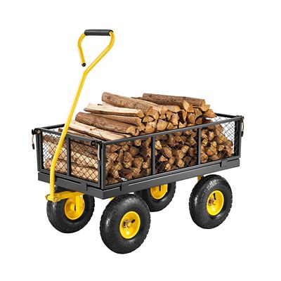 VEVOR 500 lb. Steel Garden Cart, Heavy Duty Garden Wagon Cart Pullable on Wheels