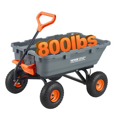 VEVOR Garden Cart, Durable Poly Dump Cart with 800 lb. Load Capacity, 10 in. Wheels